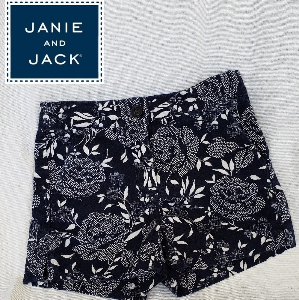 Janie and Jack Girl’s Navy Floral Short 18/24 Mntj